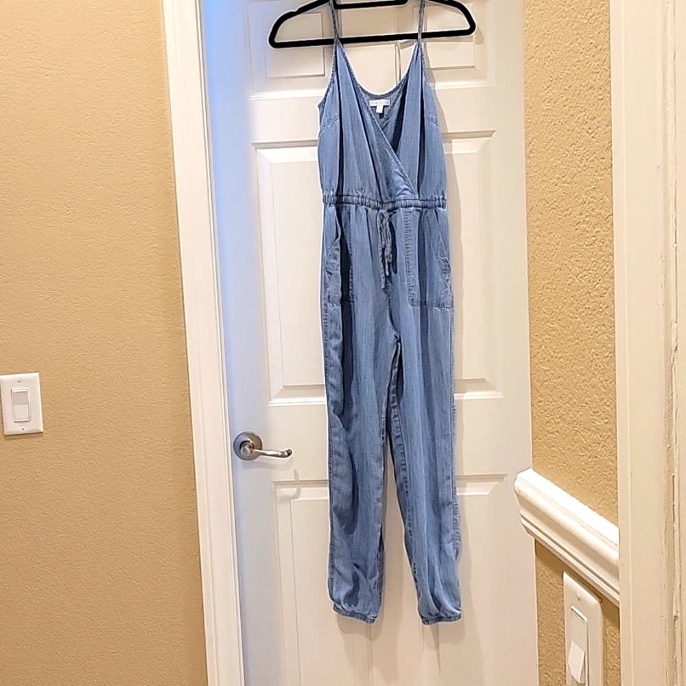 Abound brand light jeans sleeveless jumpsuit